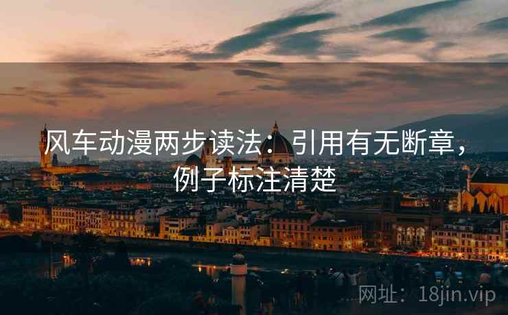 风车动漫两步读法：引用有无断章，例子标注清楚